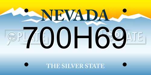 700H69 Nevada License Plate