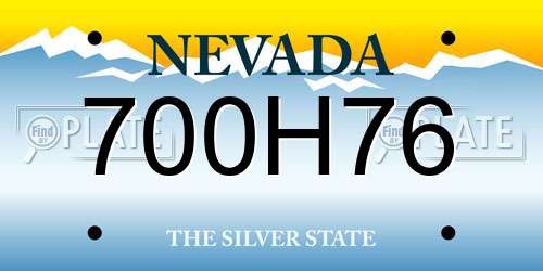 700H76 Nevada License Plate