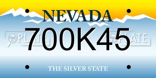 700K45 Nevada License Plate