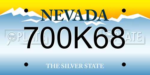 700K68 Nevada License Plate