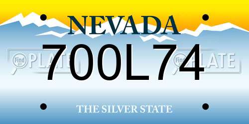 700L74 Nevada License Plate