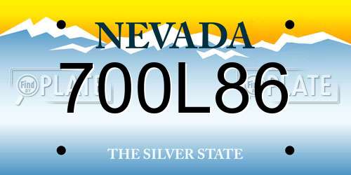 700L86 Nevada License Plate