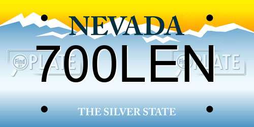 700LEN Nevada License Plate