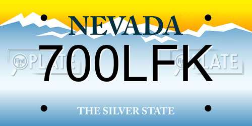 700LFK Nevada License Plate
