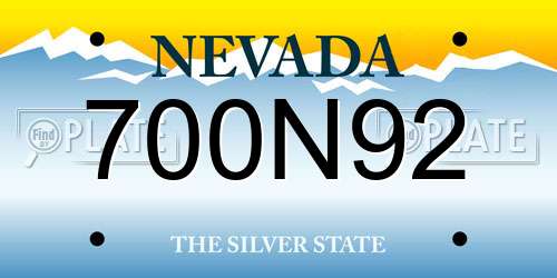 700N92 Nevada License Plate