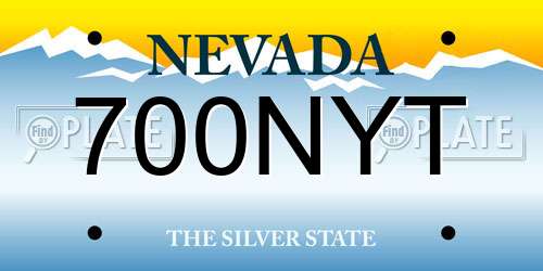 700NYT Nevada License Plate