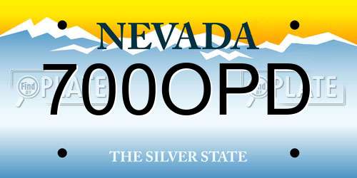 700OPD Nevada License Plate