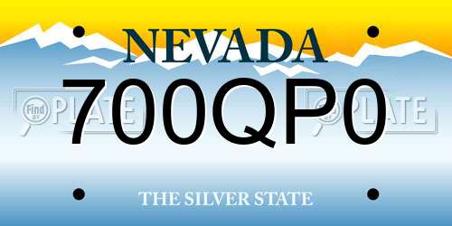700QP0 Nevada License Plate