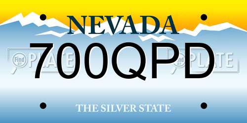 700QPD Nevada License Plate