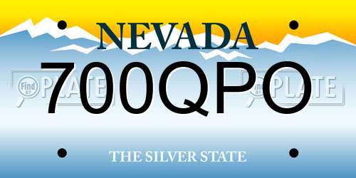 700QPO Nevada License Plate