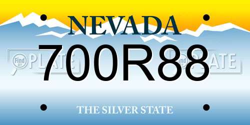 700R88 Nevada License Plate