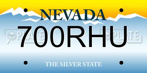 700RHU Nevada License Plate