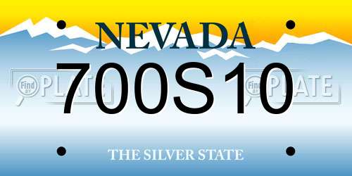 700S10 Nevada License Plate
