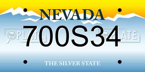 700S34 Nevada License Plate