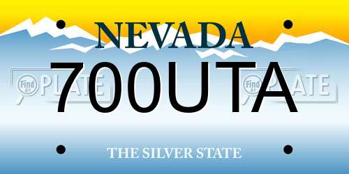 700UTA Nevada License Plate