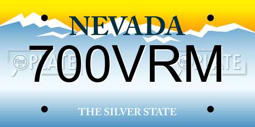 700VRM Nevada License Plate