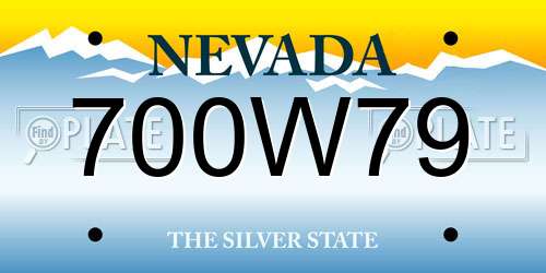 700W79 Nevada License Plate