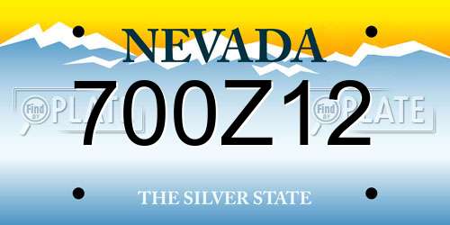 700Z12 Nevada License Plate