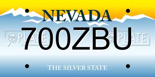 700ZBU Nevada License Plate