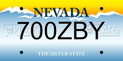 700ZBY Nevada License Plate
