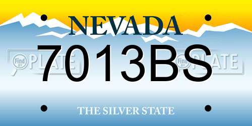 7013BS Nevada License Plate