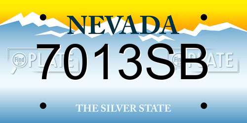 7013SB Nevada License Plate