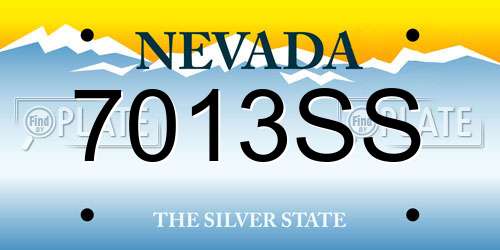 7013SS Nevada License Plate