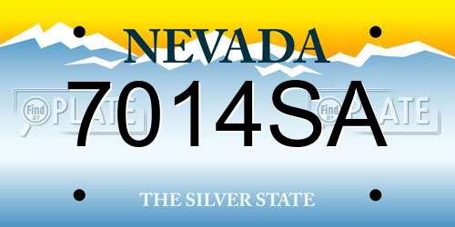 7014SA Nevada License Plate