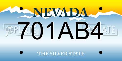 701AB4 Nevada License Plate