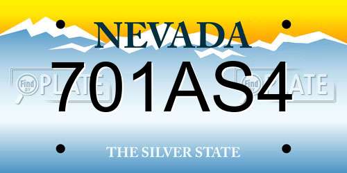 701AS4 Nevada License Plate