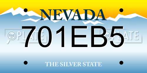 701EB5 Nevada License Plate