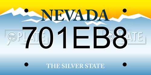 701EB8 Nevada License Plate