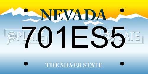 701ES5 Nevada License Plate