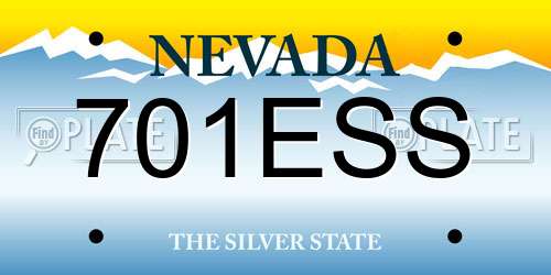 701ESS Nevada License Plate