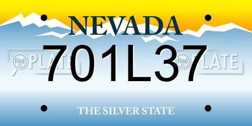 701L37 Nevada License Plate