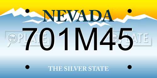 701M45 Nevada License Plate