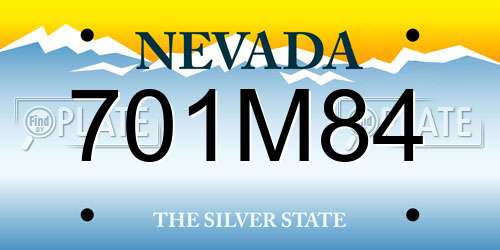 701M84 Nevada License Plate