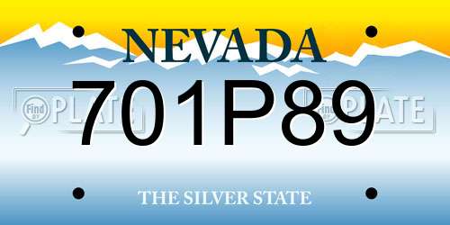 701P89 Nevada License Plate