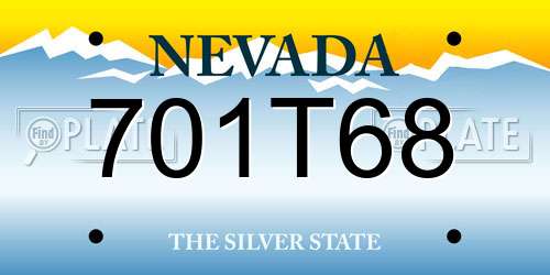701T68 Nevada License Plate