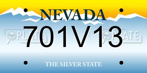 701V13 Nevada License Plate