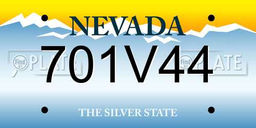 701V44 Nevada License Plate
