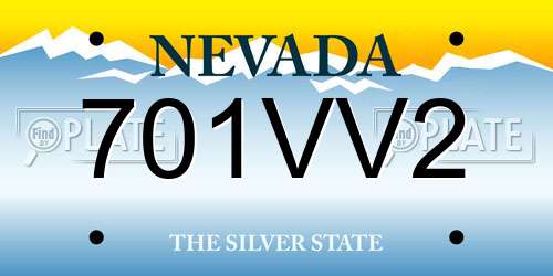 701VV2 Nevada License Plate