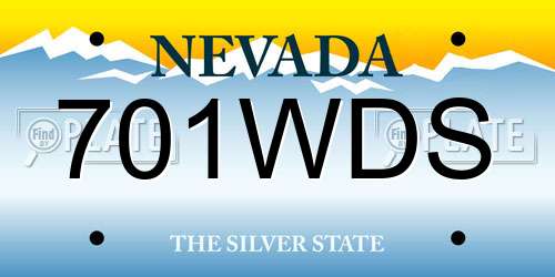 701WDS Nevada License Plate