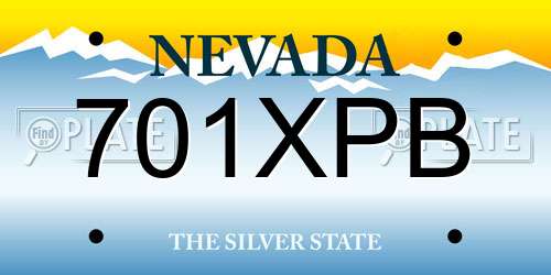 701XPB Nevada License Plate