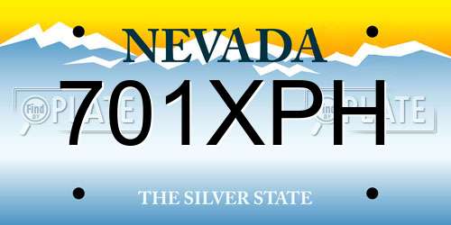 701XPH Nevada License Plate