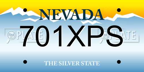 701XPS Nevada License Plate