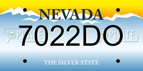 7022DO Nevada License Plate