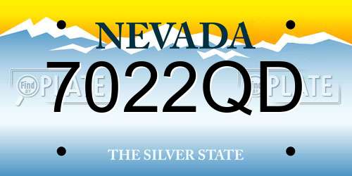 7022QD Nevada License Plate