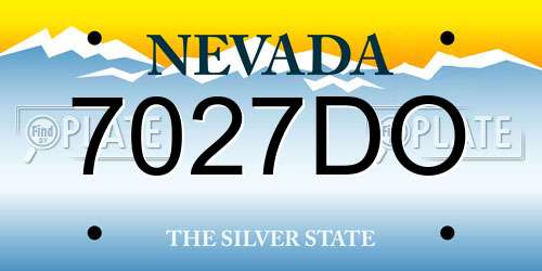 7027DO Nevada License Plate