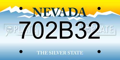 702B32 Nevada License Plate